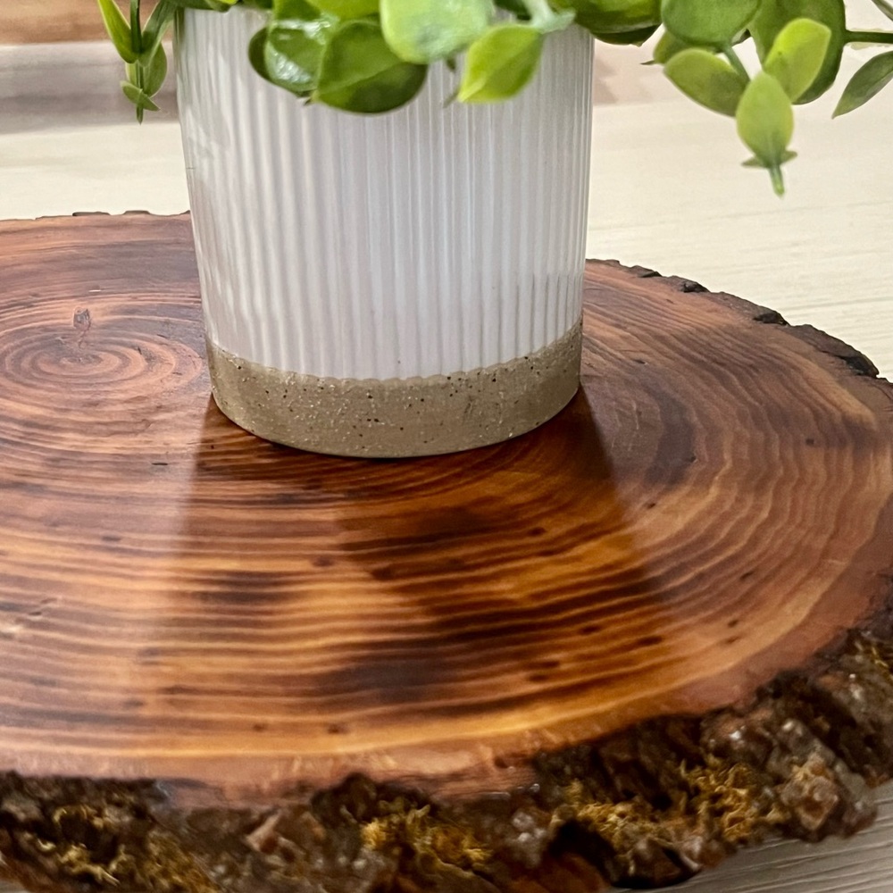 Rustic Live Edge Wood Riser-Plant Stand-Serving Platter Handmade